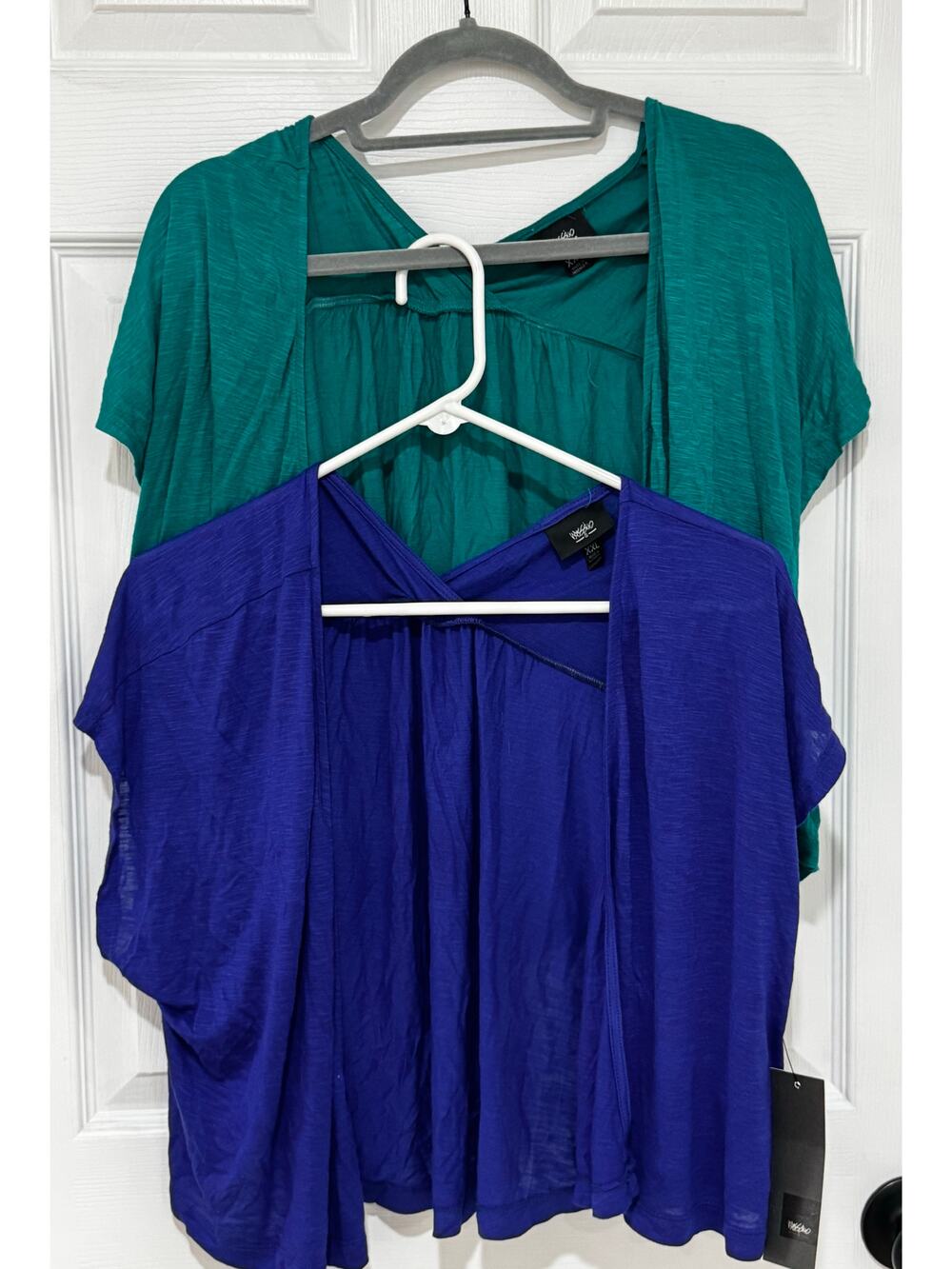Mossimo Open Front Cardigan Cropped BLUE & TEAL  NWT XXL Lightweight